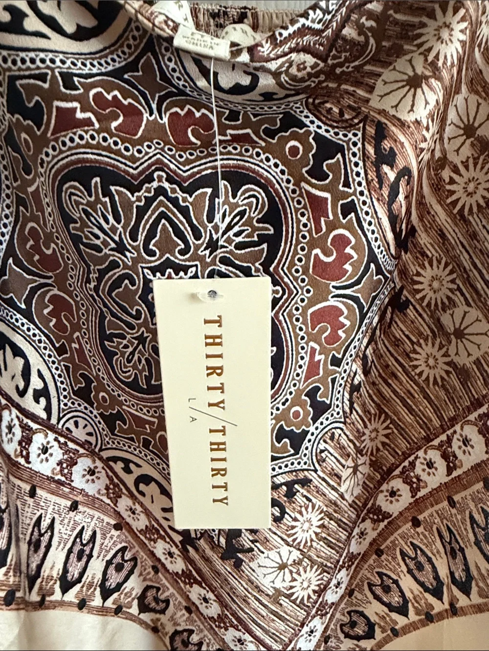 Thirty/Thirty Beige Paisley Bandana Tank Top